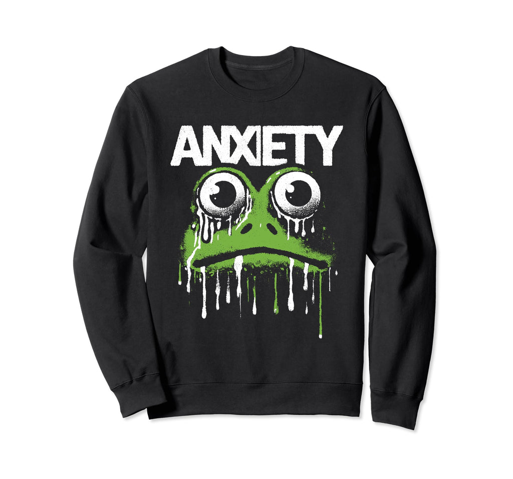 Frog Anxiety Mental Health Sweatshirt - Streetwear Style for Adults - T-Shirt, Sweatshirt, Hoodie