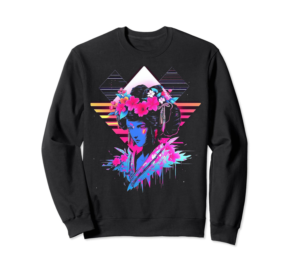 Vaporwave Geisha 80S Synthwave 14 Sweatshirt - Casual Everyday Wear Unisex - T-Shirt, Sweatshirt, Hoodie