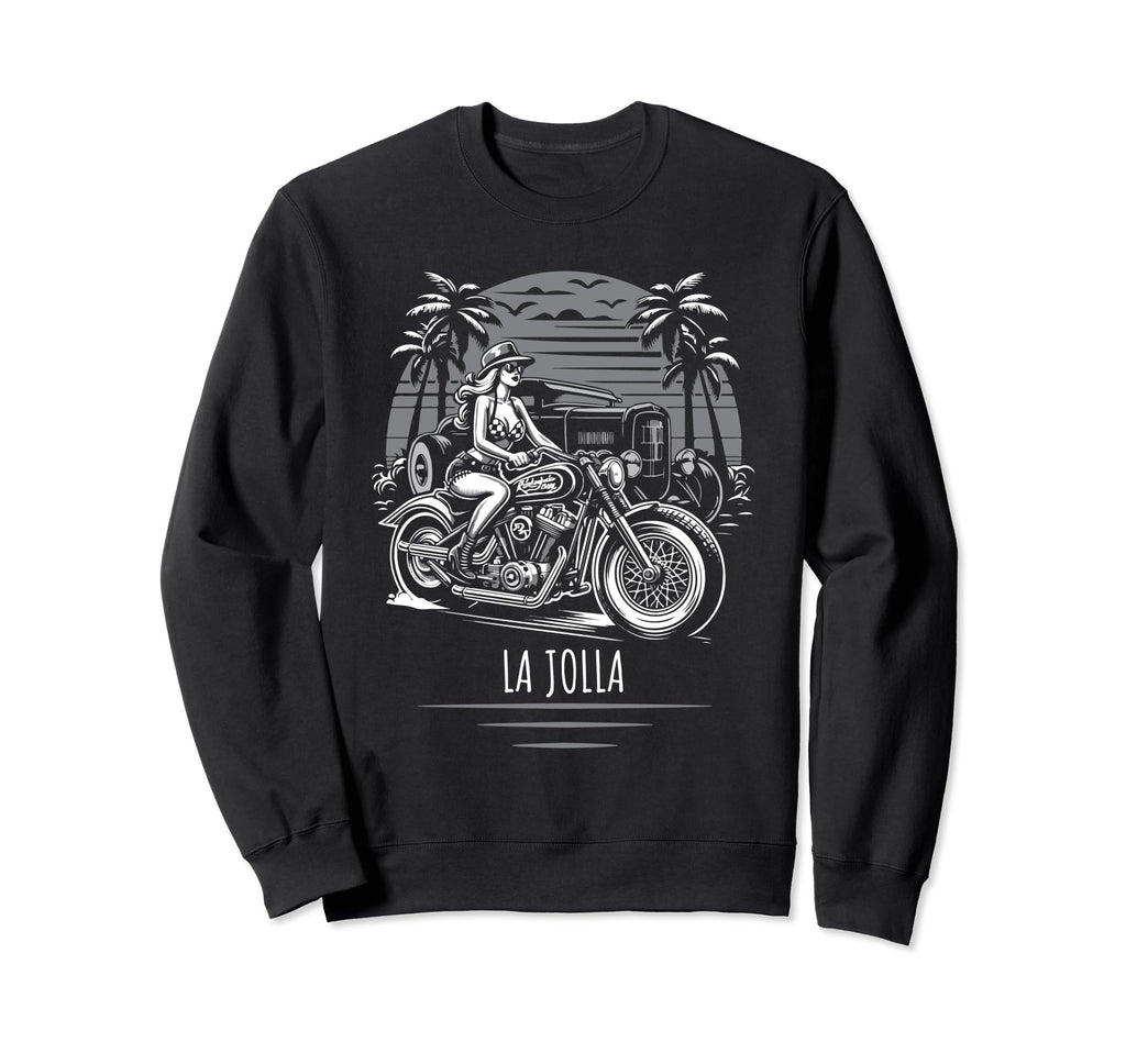 La Jolla California Motorcycle Hotrod Sweatshirt - Graphic Print Unisex - T-Shirt, Sweatshirt, Hoodie