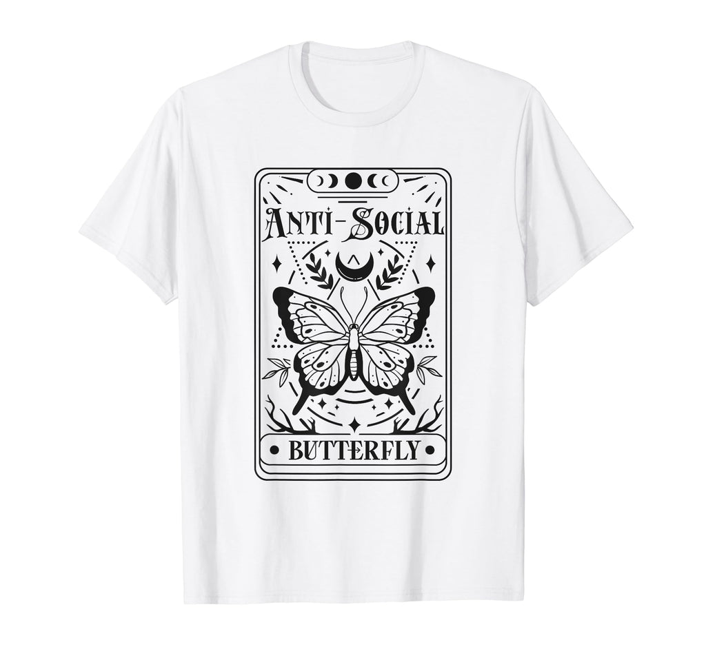 Anti Social Butterfly Funny Sarcastic T-Shirt - Unique Graphic Unisex - T-Shirt, Sweatshirt, Hoodie