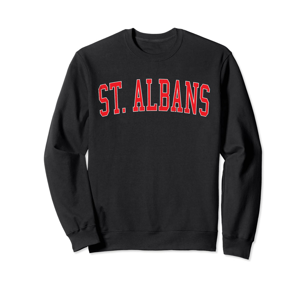 St Albans Wv Distressed Red Varsity Sweatshirt - Novelty Apparel Unisex - T-Shirt, Sweatshirt, Hoodie
