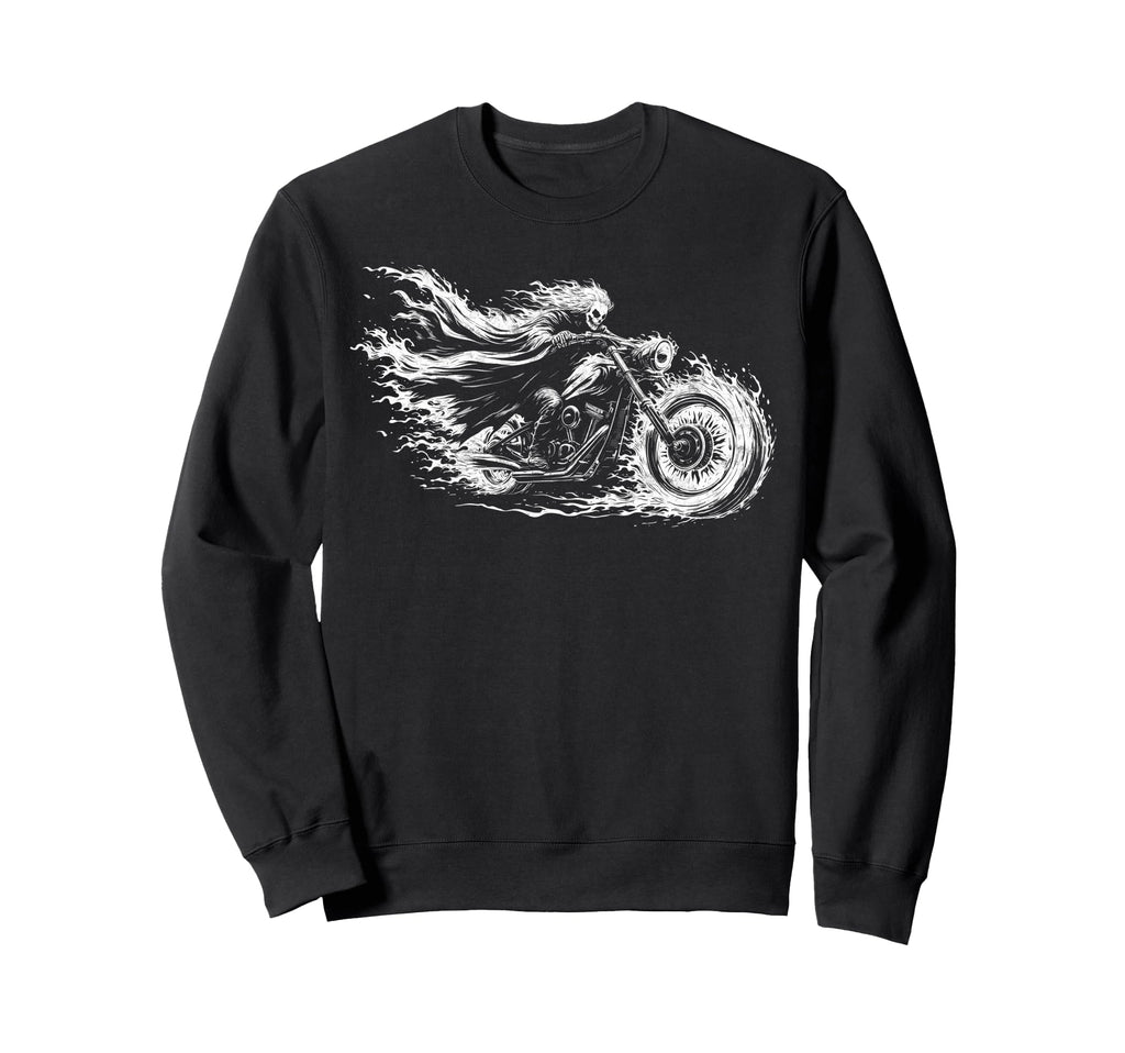 Skeleton Biker Motorcycling Sweatshirt - Streetwear Style for Adults - T-Shirt, Sweatshirt, Hoodie