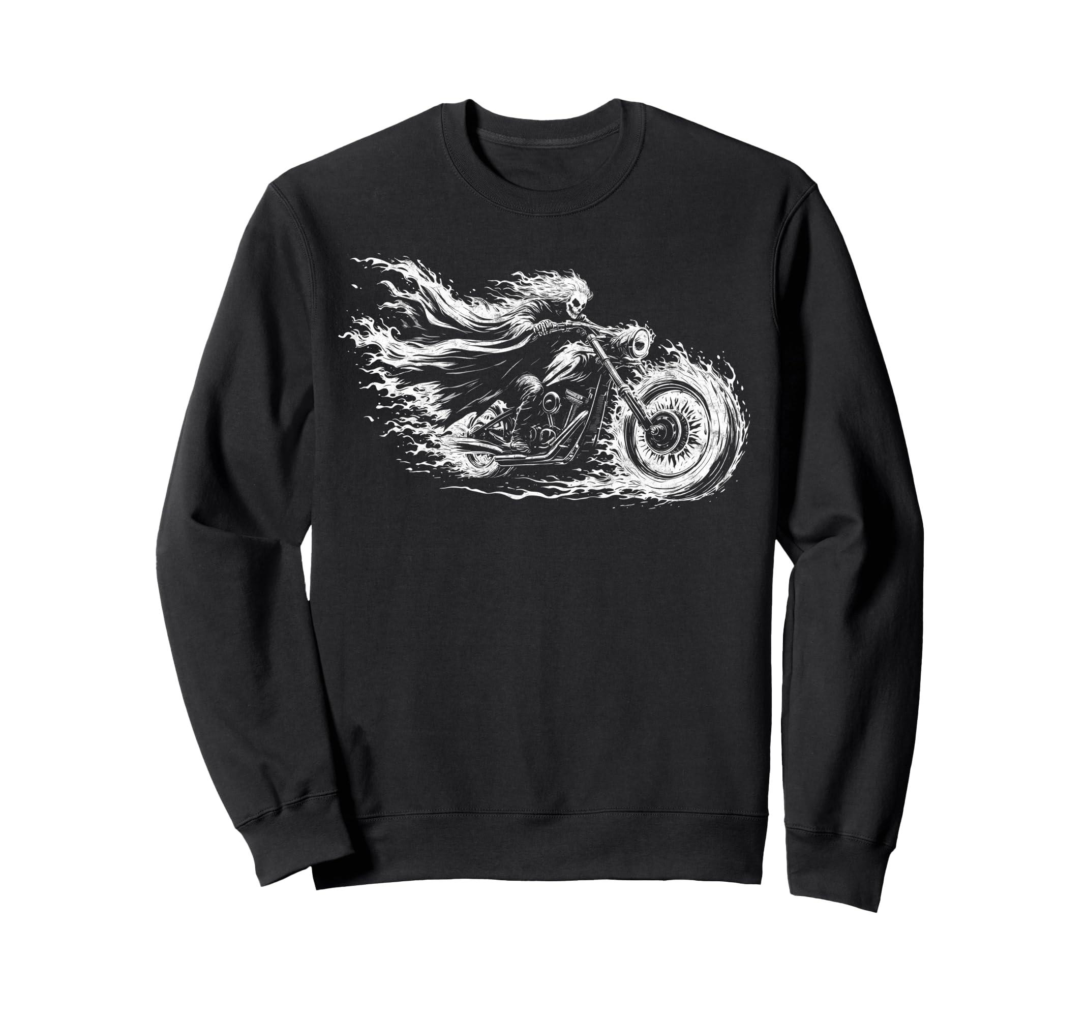 Skeleton Biker Motorcycling Sweatshirt - Streetwear Style for Adults - T-Shirt, Sweatshirt, Hoodie