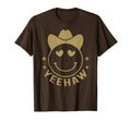 Yeehaw Funny Cowboy Cowgirl Smile Face T-Shirt - Graphic Print Unisex - T-Shirt, Sweatshirt, Hoodie