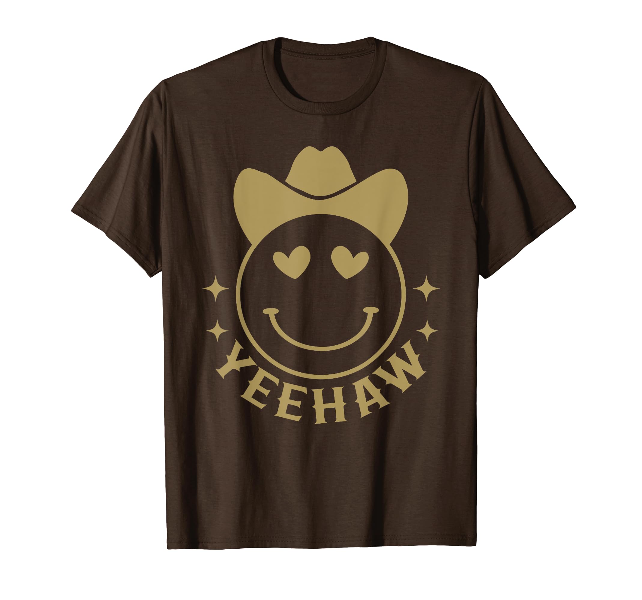 Yeehaw Funny Cowboy Cowgirl Smile Face T-Shirt - Graphic Print Unisex - T-Shirt, Sweatshirt, Hoodie