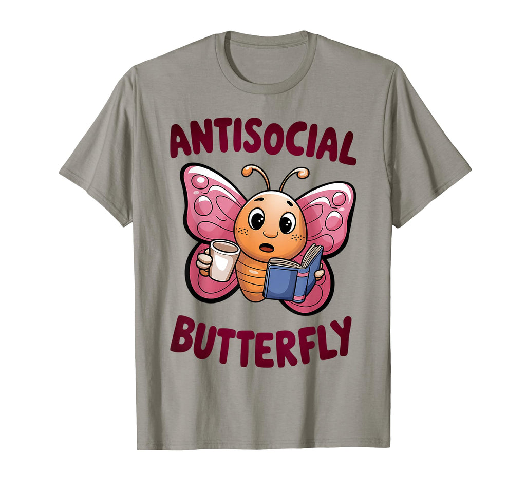 Groovy Anti Social Butterfly Ironic T-Shirt - Unique Graphic for Adults - T-Shirt, Sweatshirt, Hoodie