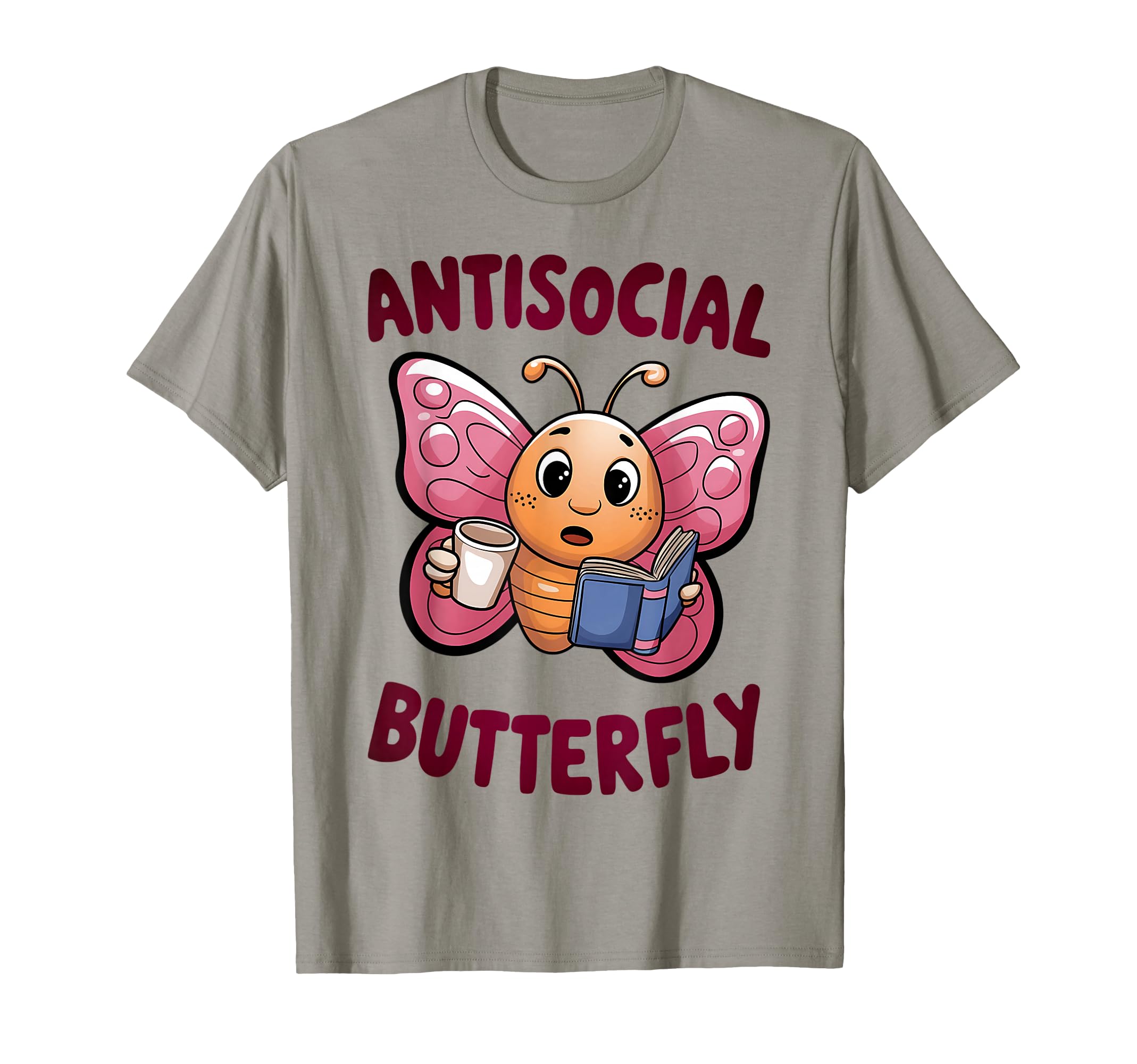 Groovy Anti Social Butterfly Ironic T-Shirt - Unique Graphic for Adults - T-Shirt, Sweatshirt, Hoodie