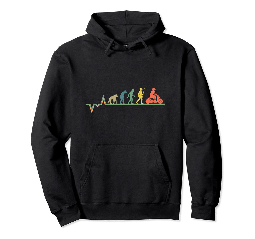 Moped Heartbeat Ekg Motorcycle Lover Hoodie - Streetwear Style for Adults - T-Shirt, Sweatshirt, Hoodie