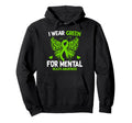 Butterfly I Wear Green Mental Health Hoodie - Minimalist Print for Adults - T-Shirt, Sweatshirt, Hoodie