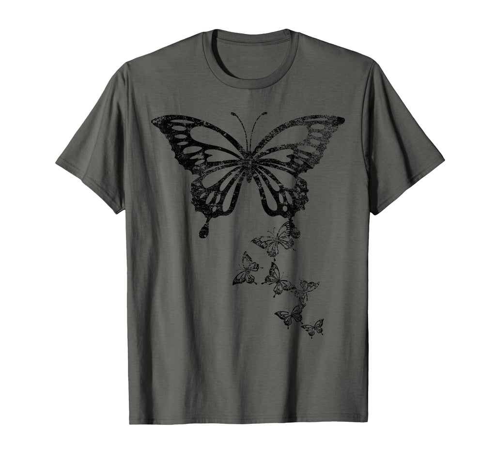 Butterfly Black Distressed T-Shirt - Aesthetic Graphic for Adults - T-Shirt, Sweatshirt, Hoodie