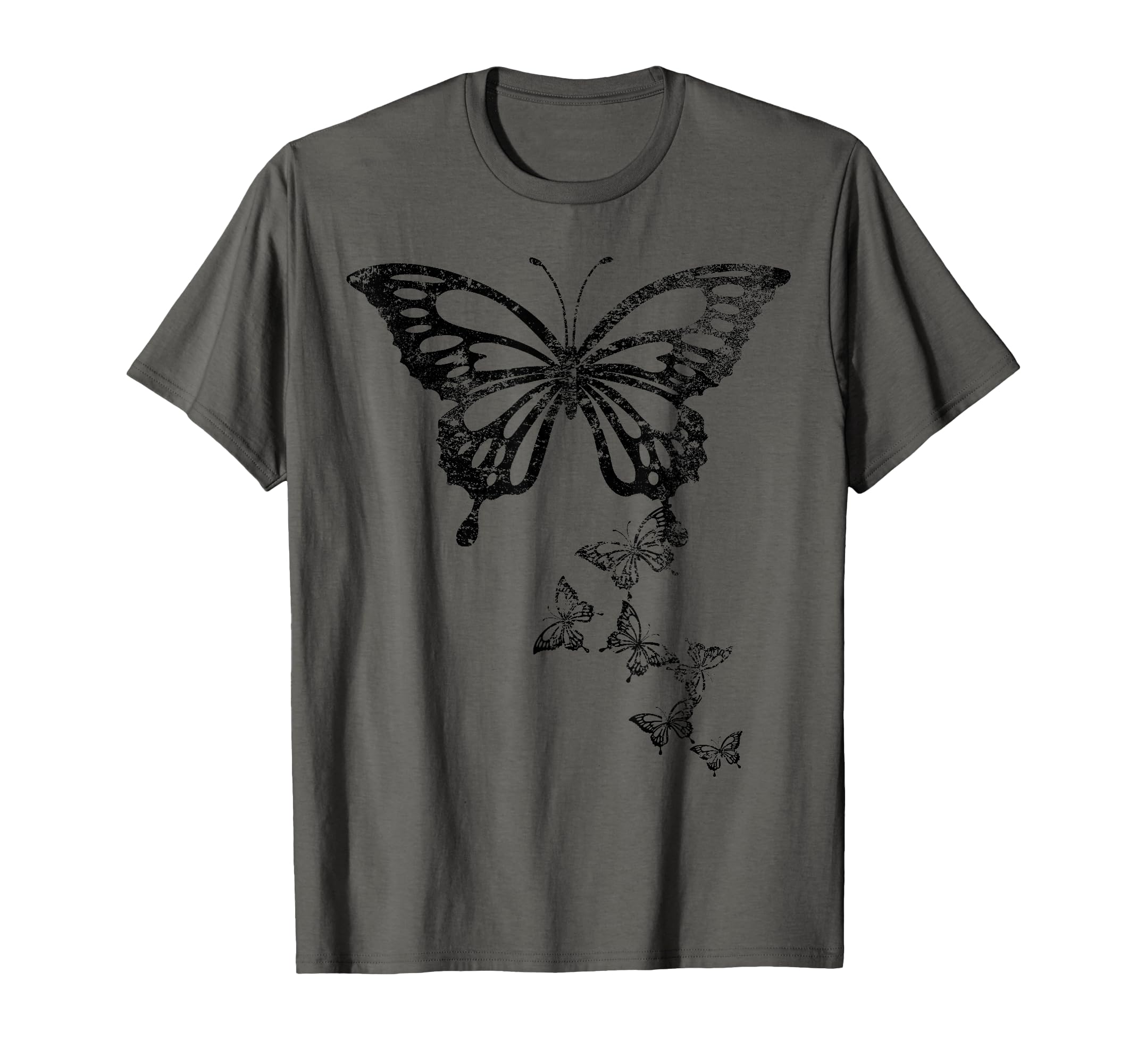 Butterfly Black Distressed T-Shirt - Aesthetic Graphic for Adults - T-Shirt, Sweatshirt, Hoodie