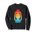 Lantern Silhouette 70S 80S Distressed Sweatshirt - Trendy Graphic Unisex - T-Shirt, Sweatshirt, Hoodie
