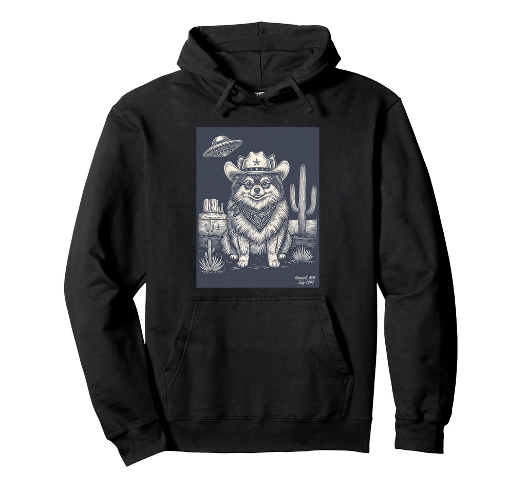 Dog Roswell Cowboy Dog Ufo Hoodie - Streetwear Style Men Women - T-Shirt, Sweatshirt, Hoodie