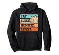 Eat Sleep Meditate Repeat Yoga Yogi Hoodie - Graphic Print Men Women - T-Shirt, Sweatshirt, Hoodie