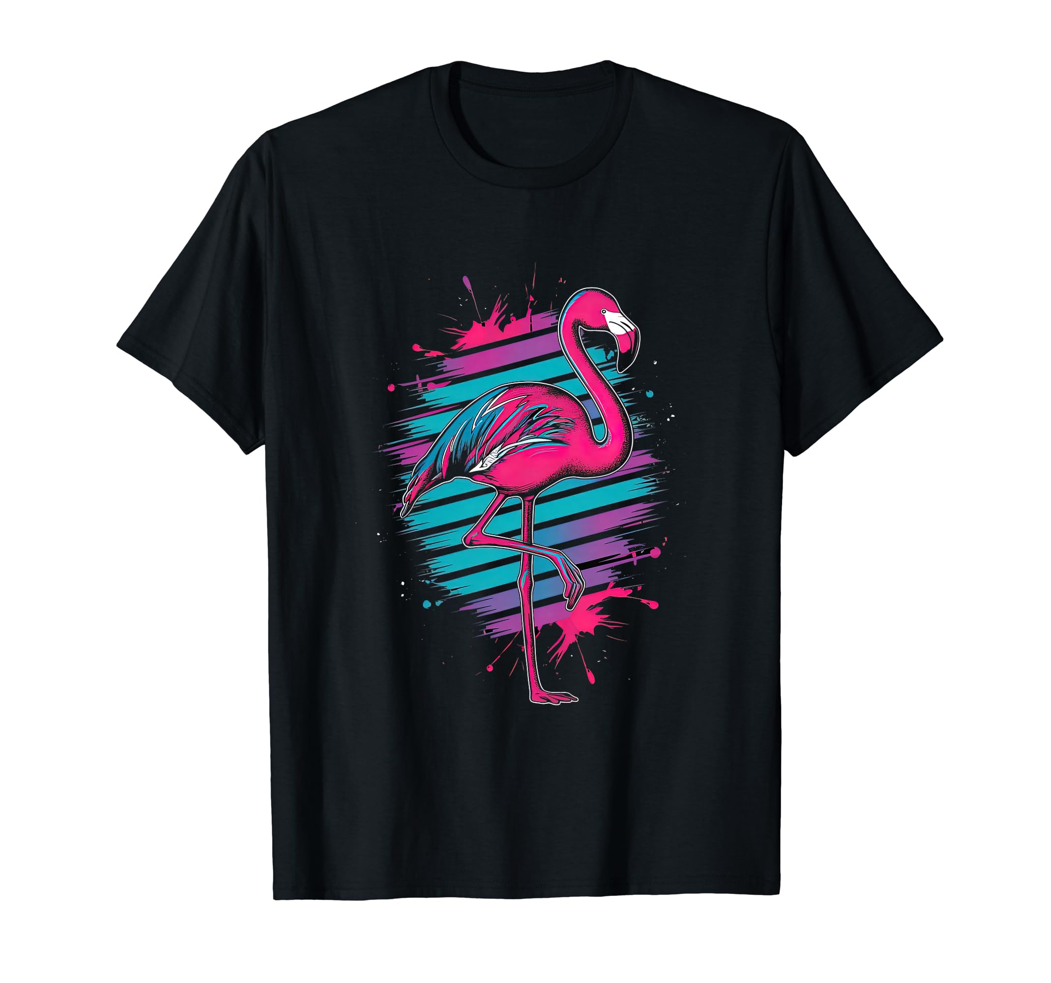 Pop Art Flamingo Paint Dripping T-Shirt - Minimalist Print for Adults - T-Shirt, Sweatshirt, Hoodie