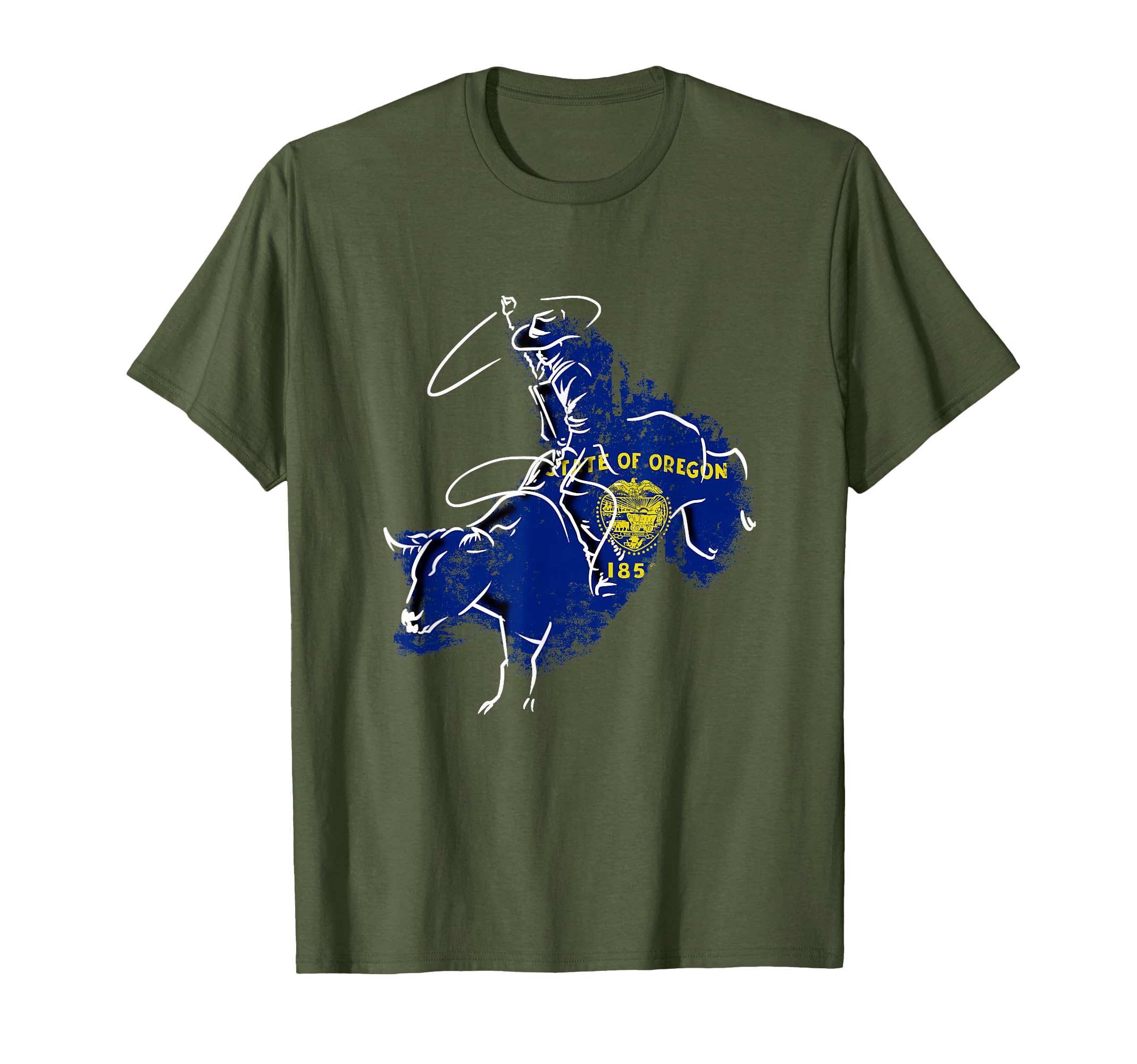 Oregon Rodeo Bull Riding Pendleton Grunge T-Shirt - Trendy Graphic Unisex - T-Shirt, Sweatshirt, Hoodie