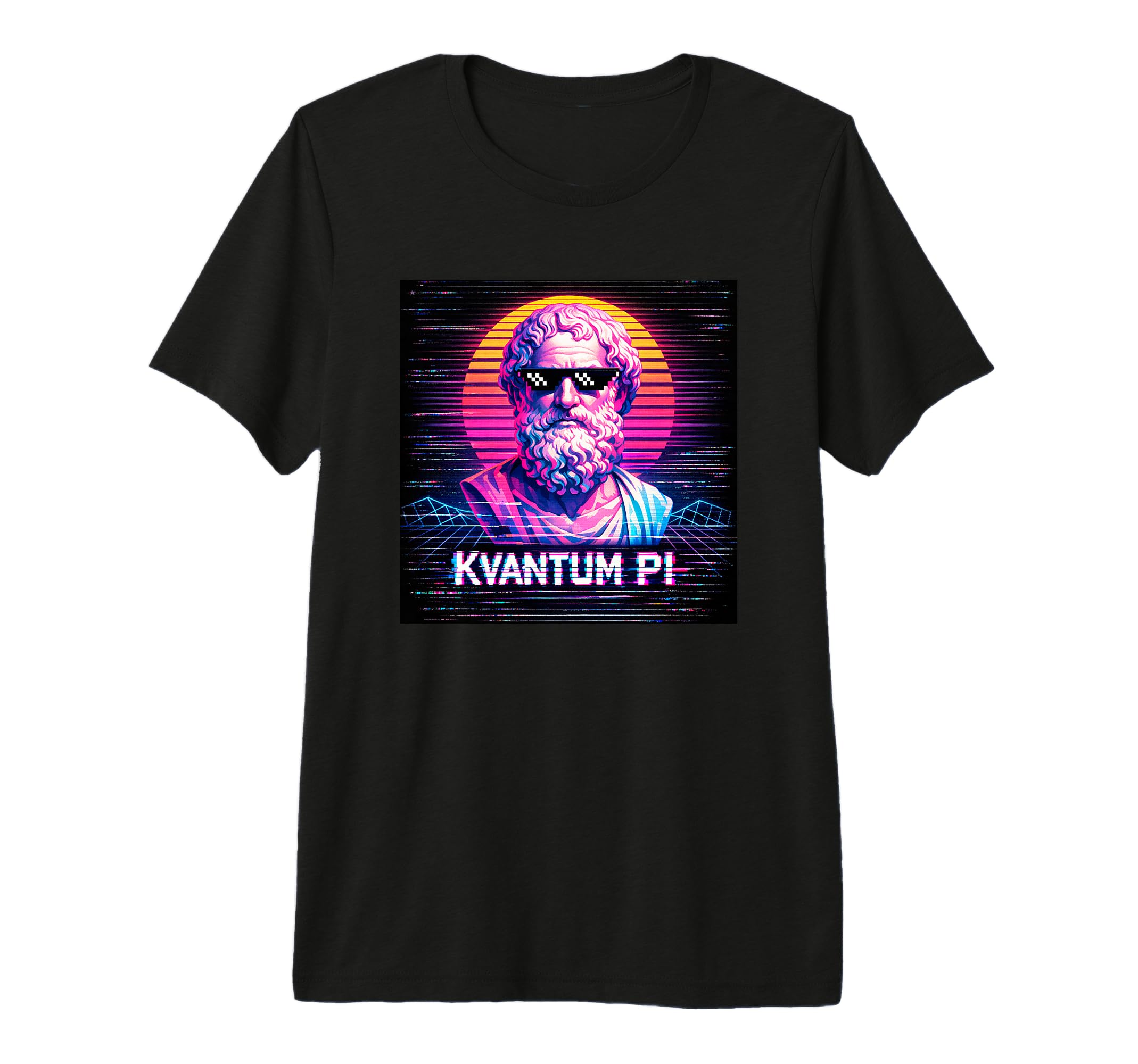 Kvantum Pi 80S Synthwave Greek T-Shirt - Custom Art Print Men Women - T-Shirt, Sweatshirt, Hoodie