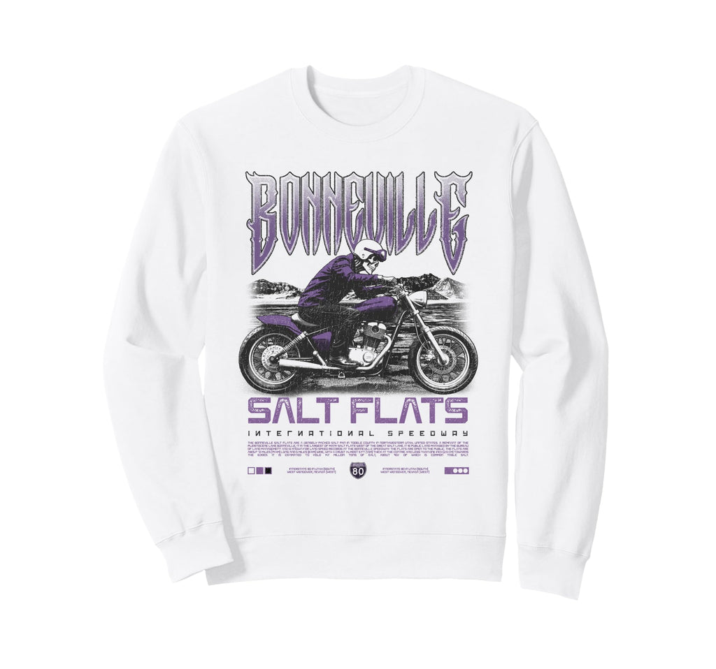 Bonneville Salt Flats Motorcycle Sweatshirt - Graphic Print for Adults - T-Shirt, Sweatshirt, Hoodie