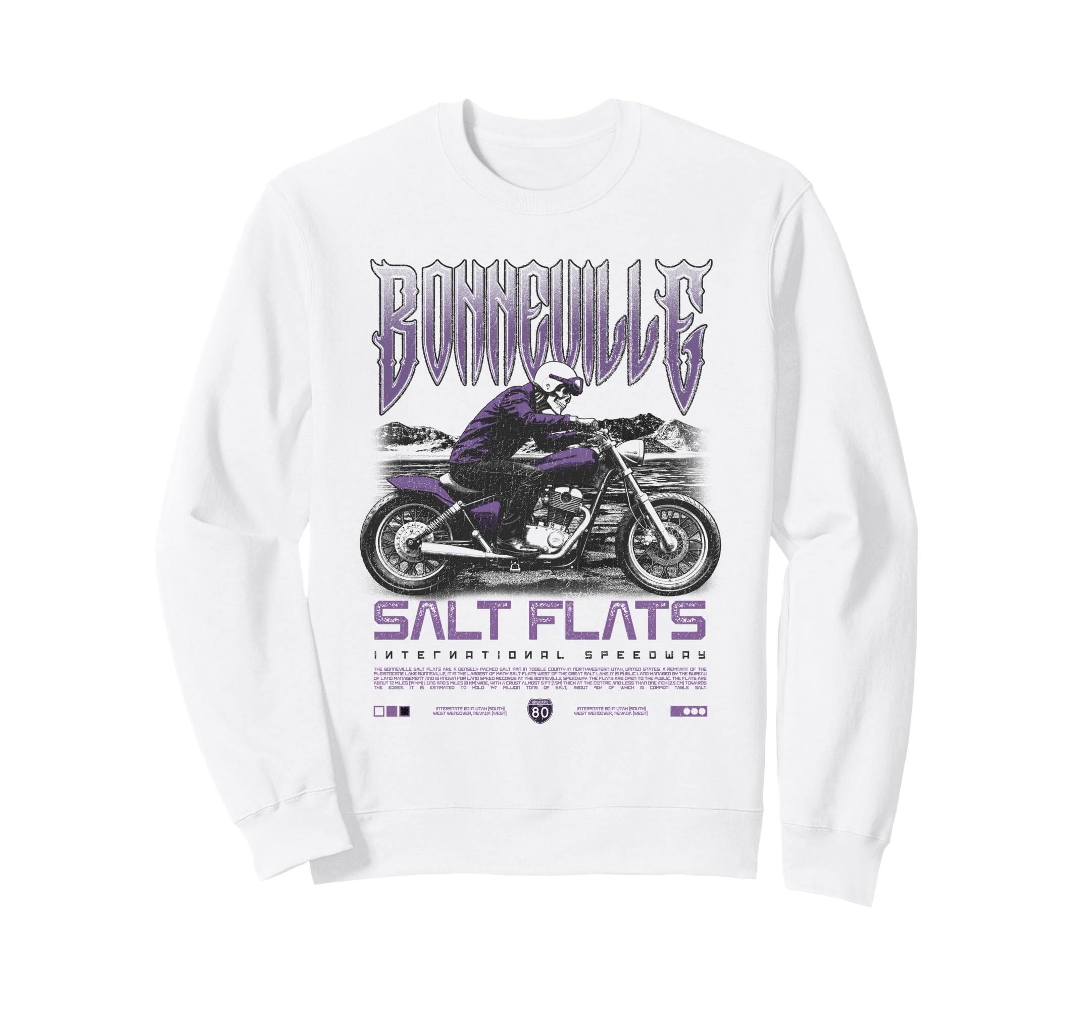 Bonneville Salt Flats Motorcycle Sweatshirt - Graphic Print for Adults - T-Shirt, Sweatshirt, Hoodie
