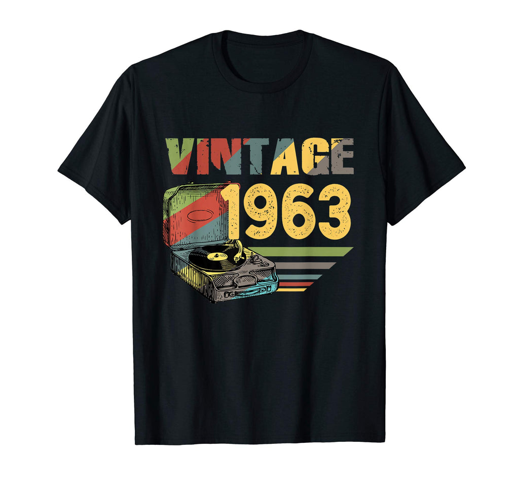 1963 57Th Record Players Lover Vinyl T-Shirt - Minimalist Print Men Women - T-Shirt, Sweatshirt, Hoodie