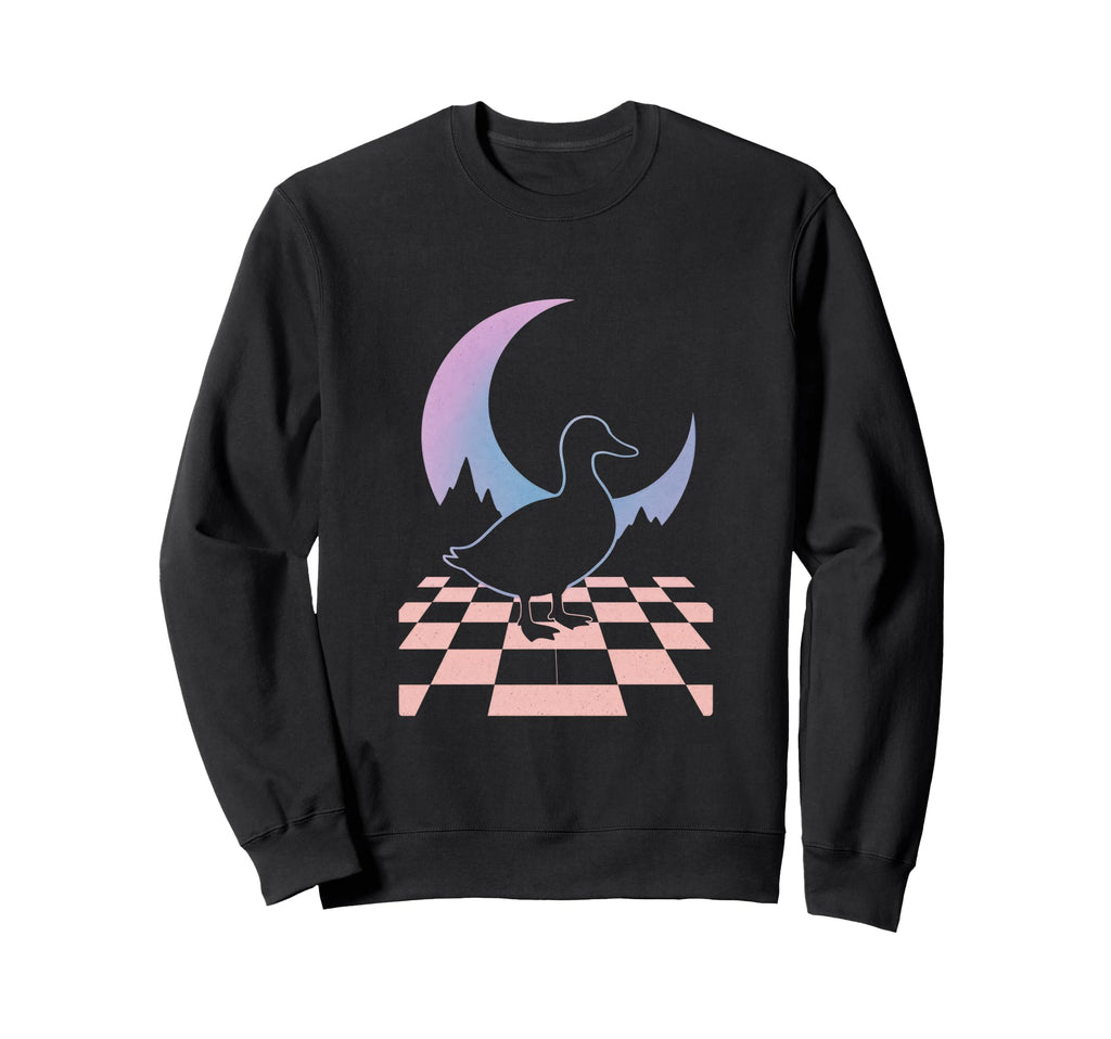 Duck Checkered Floor Vaporwave 80S Sweatshirt - Streetwear Style for Adults - T-Shirt, Sweatshirt, Hoodie