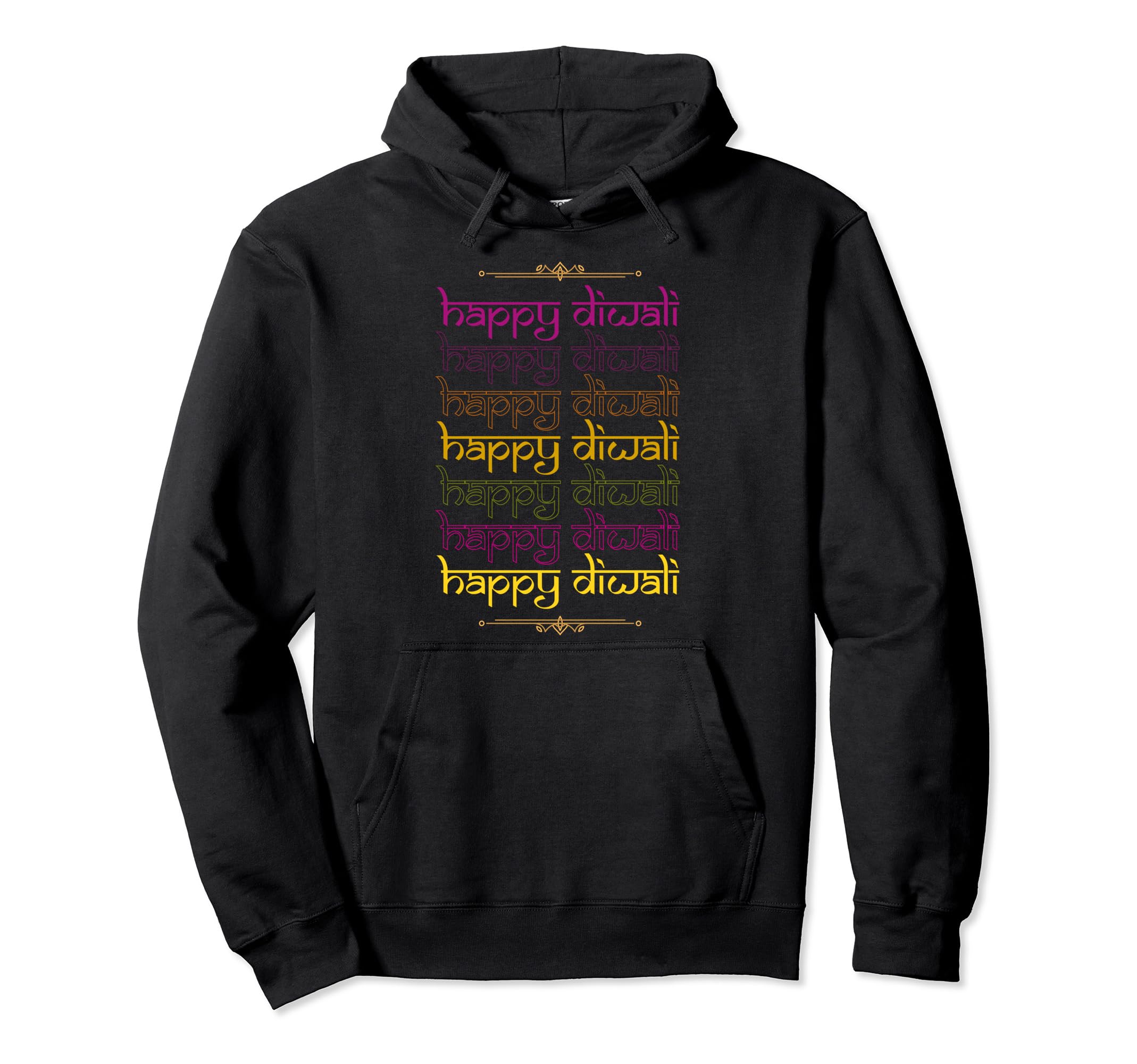 Happy Diwali Deepavali Desi Hindi Hoodie - Custom Art Print for Adults - T-Shirt, Sweatshirt, Hoodie