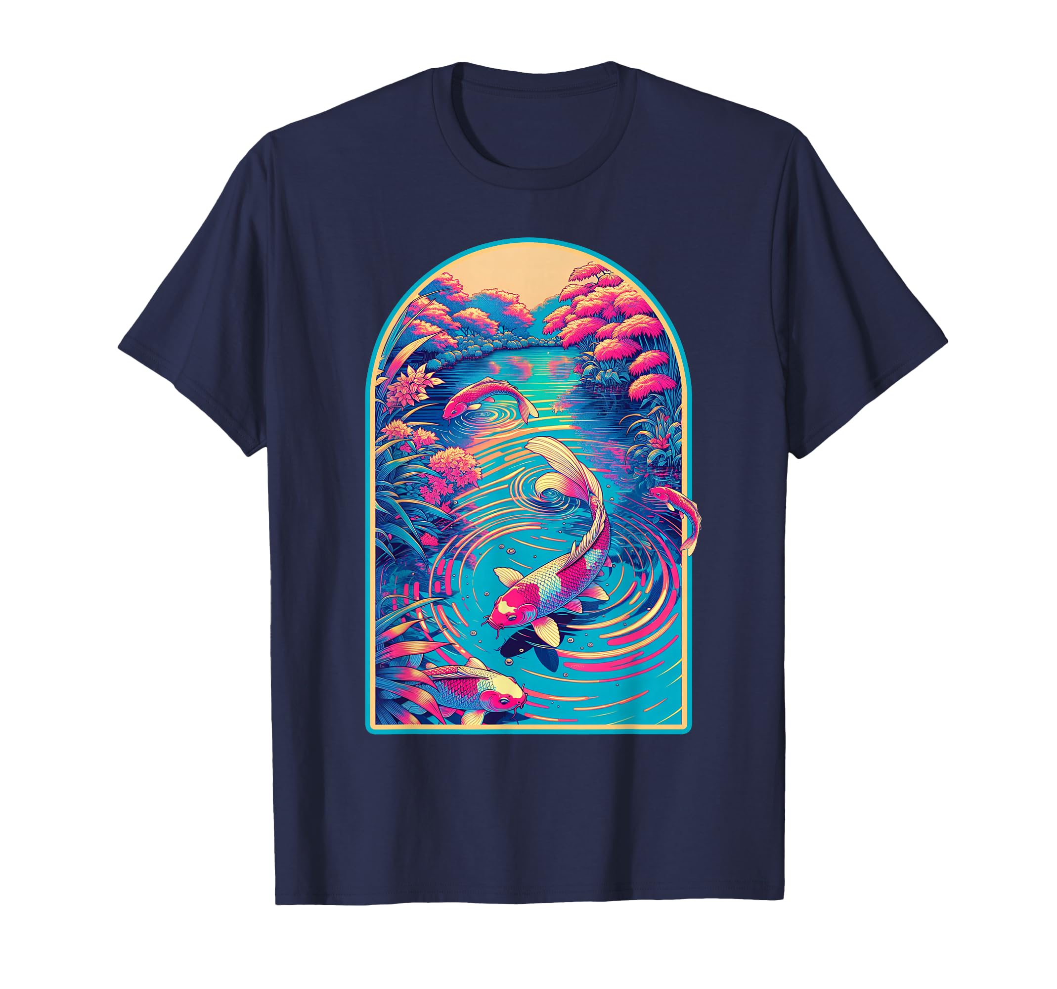 Japanese Koi Fish Synthwave Outrun T-Shirt - Streetwear Style Unisex - T-Shirt, Sweatshirt, Hoodie