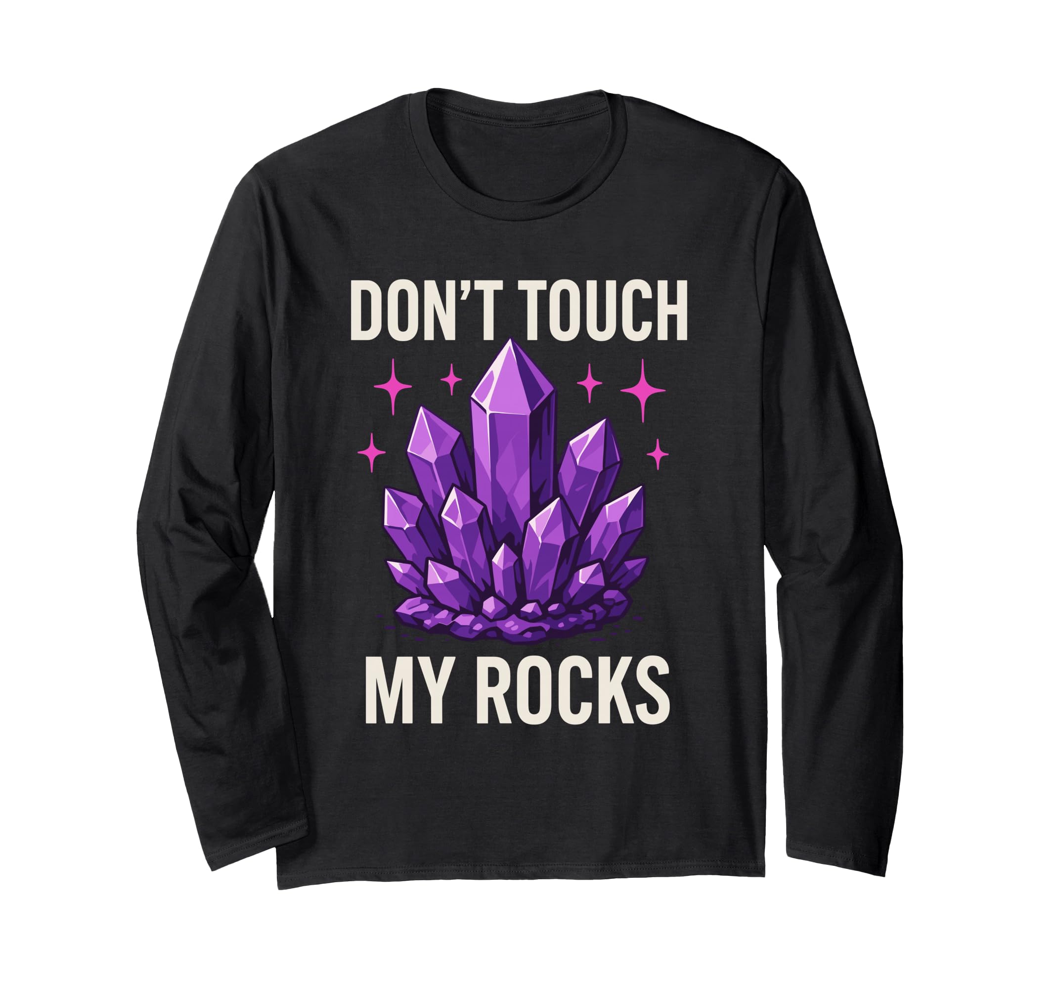 Amethyst Addict Healing Crystal Energy T-Shirt - Graphic Print Unisex - T-Shirt, Sweatshirt, Hoodie
