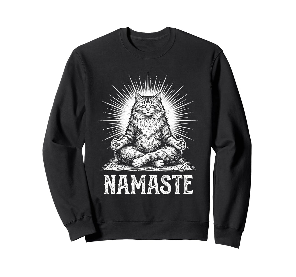 Namaste Cat Yoga Meditation Lover Sweatshirt - Custom Art Print Men Women - T-Shirt, Sweatshirt, Hoodie