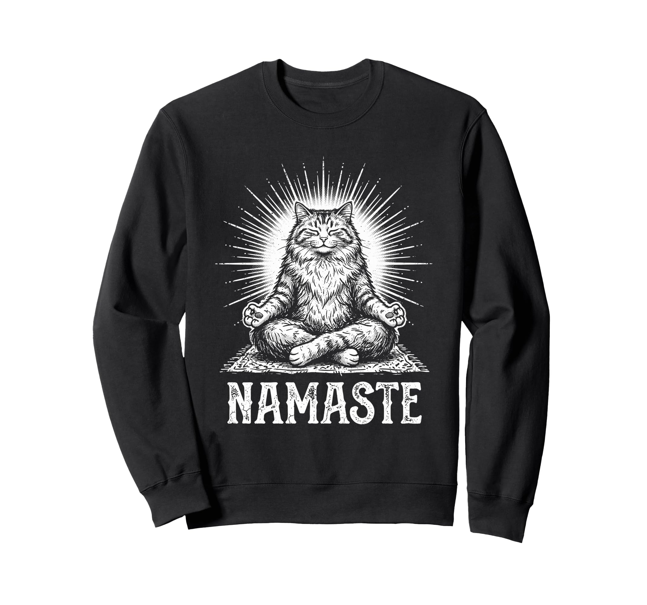 Namaste Cat Yoga Meditation Lover Sweatshirt - Custom Art Print Men Women - T-Shirt, Sweatshirt, Hoodie