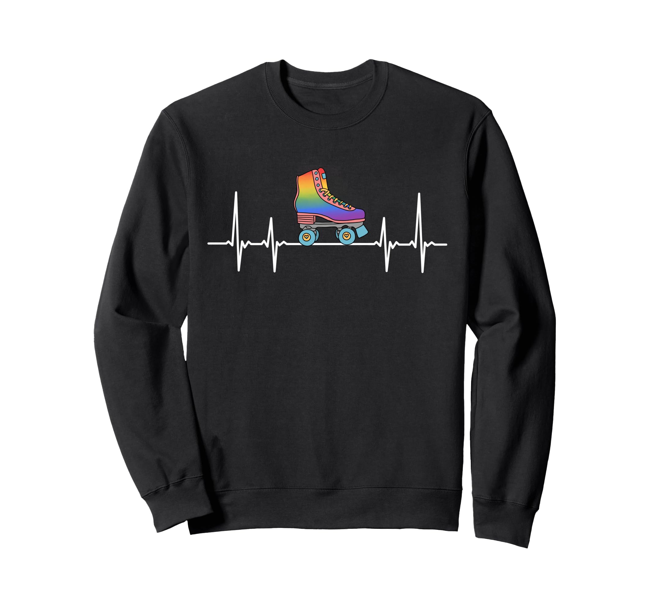 1970S Roller Skating Heartbeat Sweatshirt - Custom Art Print for Adults - T-Shirt, Sweatshirt, Hoodie