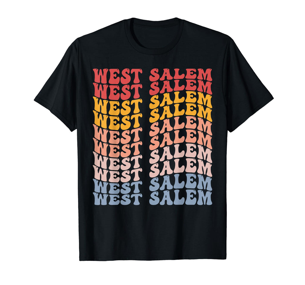 West Salem City Groovy T-Shirt - Novelty Apparel for Adults - T-Shirt, Sweatshirt, Hoodie