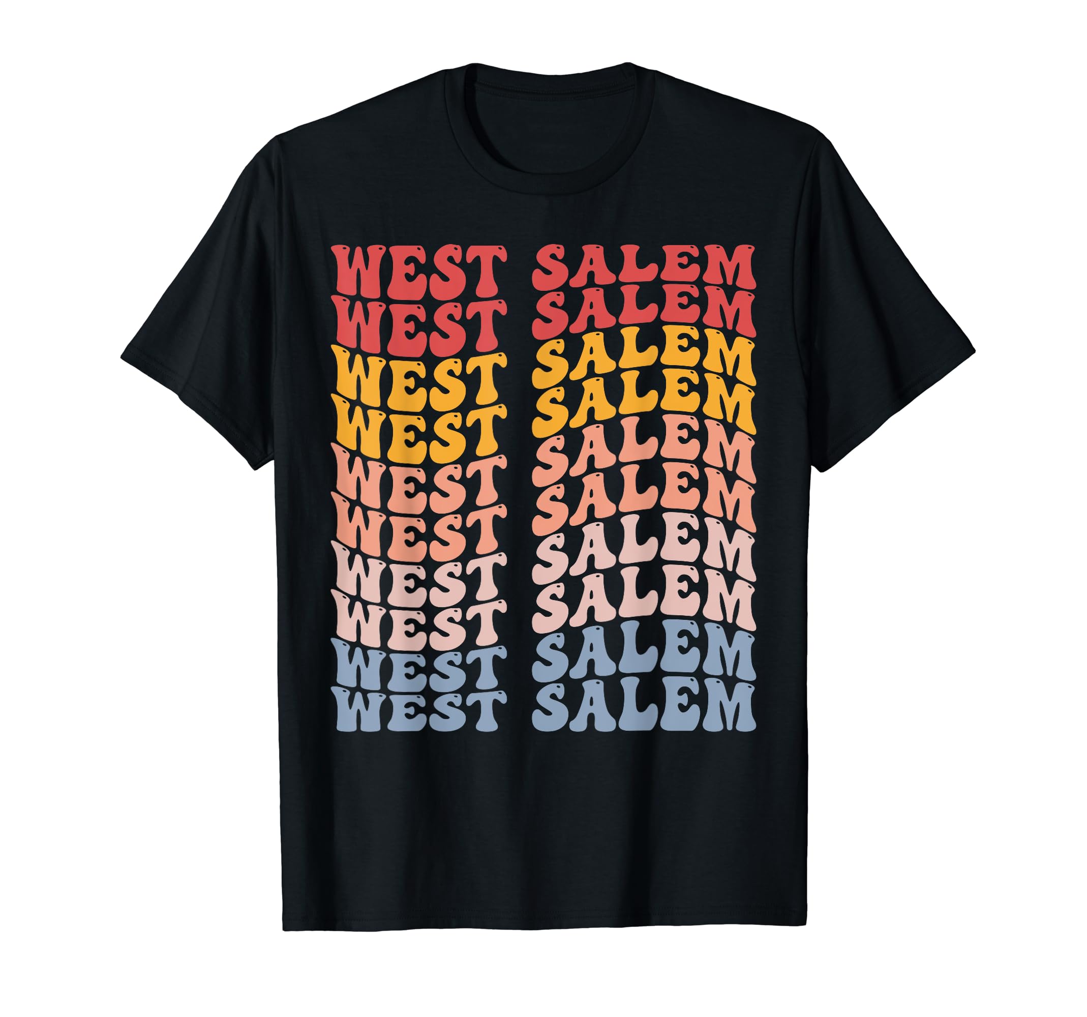 West Salem City Groovy T-Shirt - Novelty Apparel for Adults - T-Shirt, Sweatshirt, Hoodie