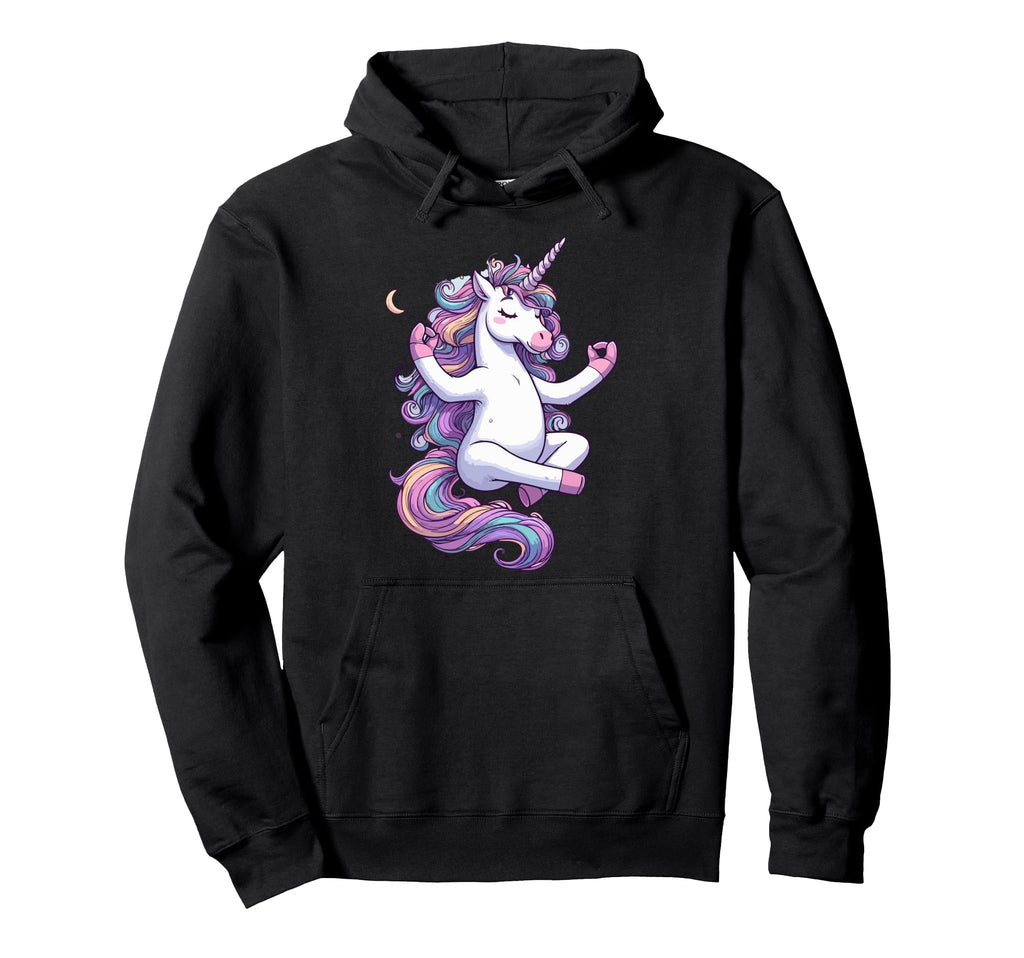 Meditation Unicorn Yoga Pose Relaxing Hoodie - Minimalist Print for Adults - T-Shirt, Sweatshirt, Hoodie