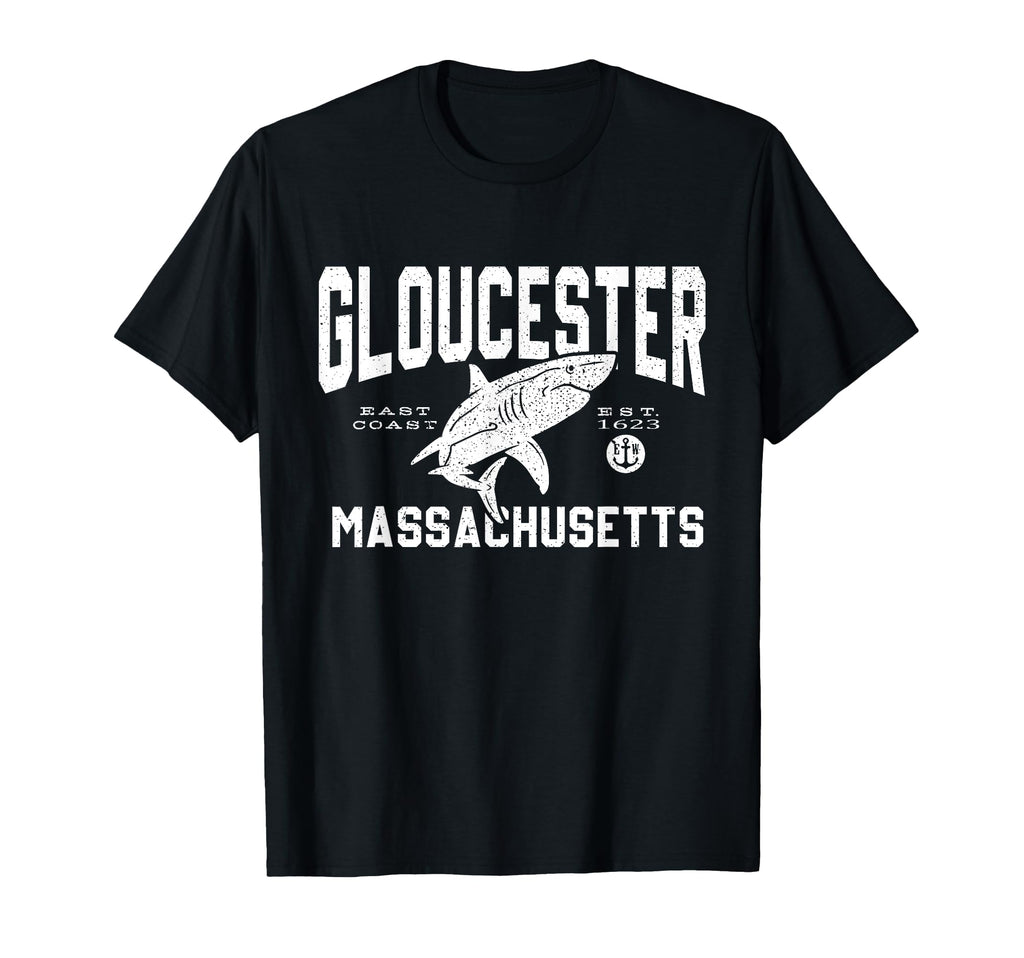 Shark Typography Gloucester Mass T-Shirt - Streetwear Style Men Women - T-Shirt, Sweatshirt, Hoodie