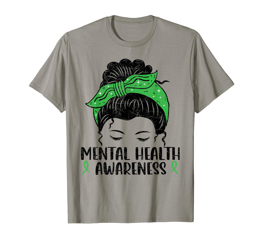 Messy Bun Mental Health Gift Mental T-Shirt - Custom Art Print for Adults - T-Shirt, Sweatshirt, Hoodie