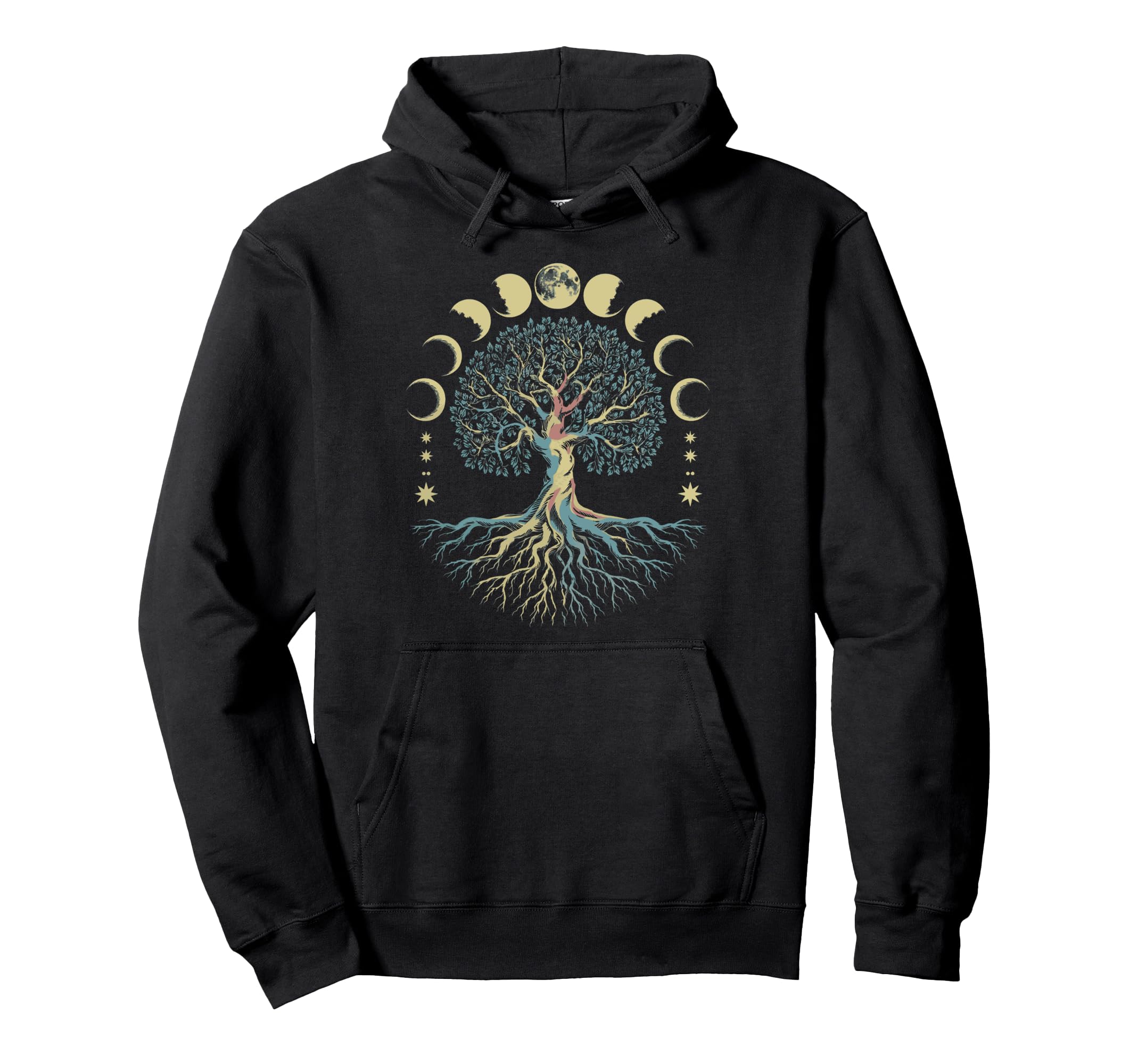 Tree Life Moon Phases As Above So Below 60S Hoodie - Trendy Graphic Unisex - T-Shirt, Sweatshirt, Hoodie