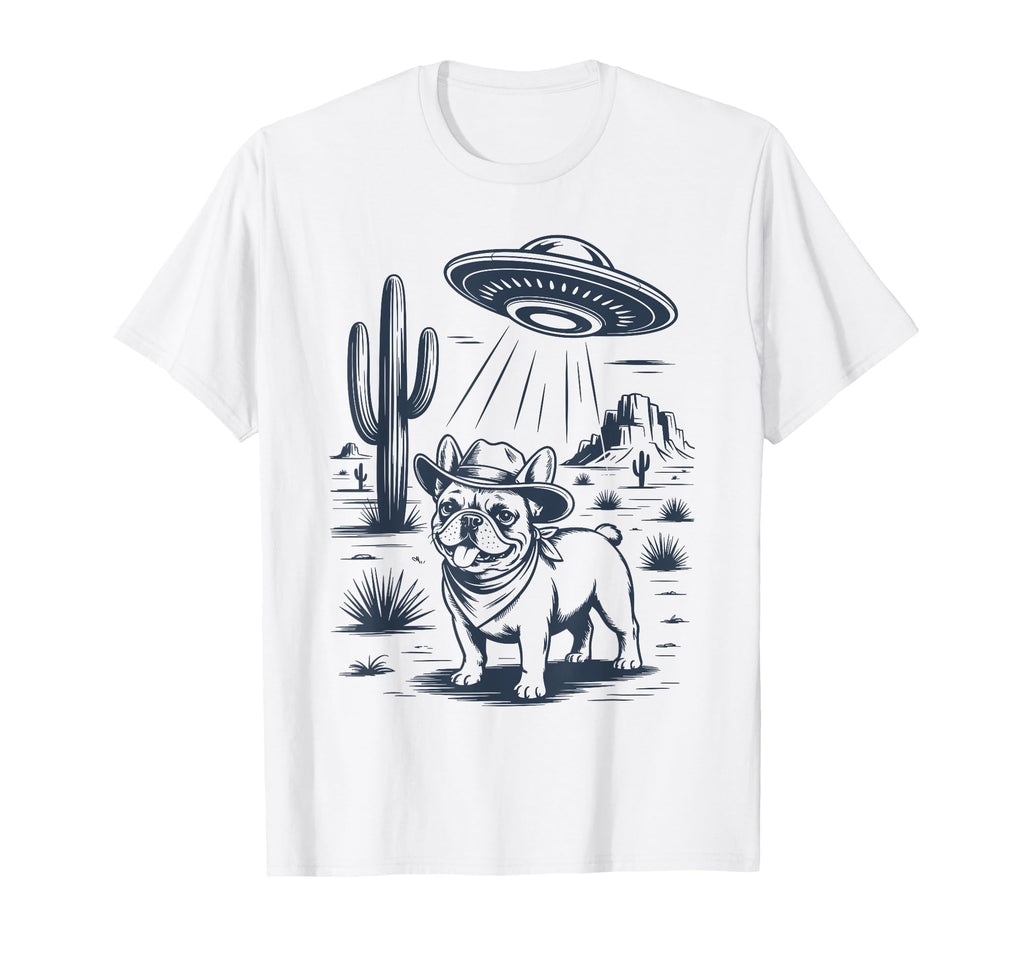 French Bulldog Cowboy Ufo Funny Western T-Shirt - Streetwear Style Unisex - T-Shirt, Sweatshirt, Hoodie