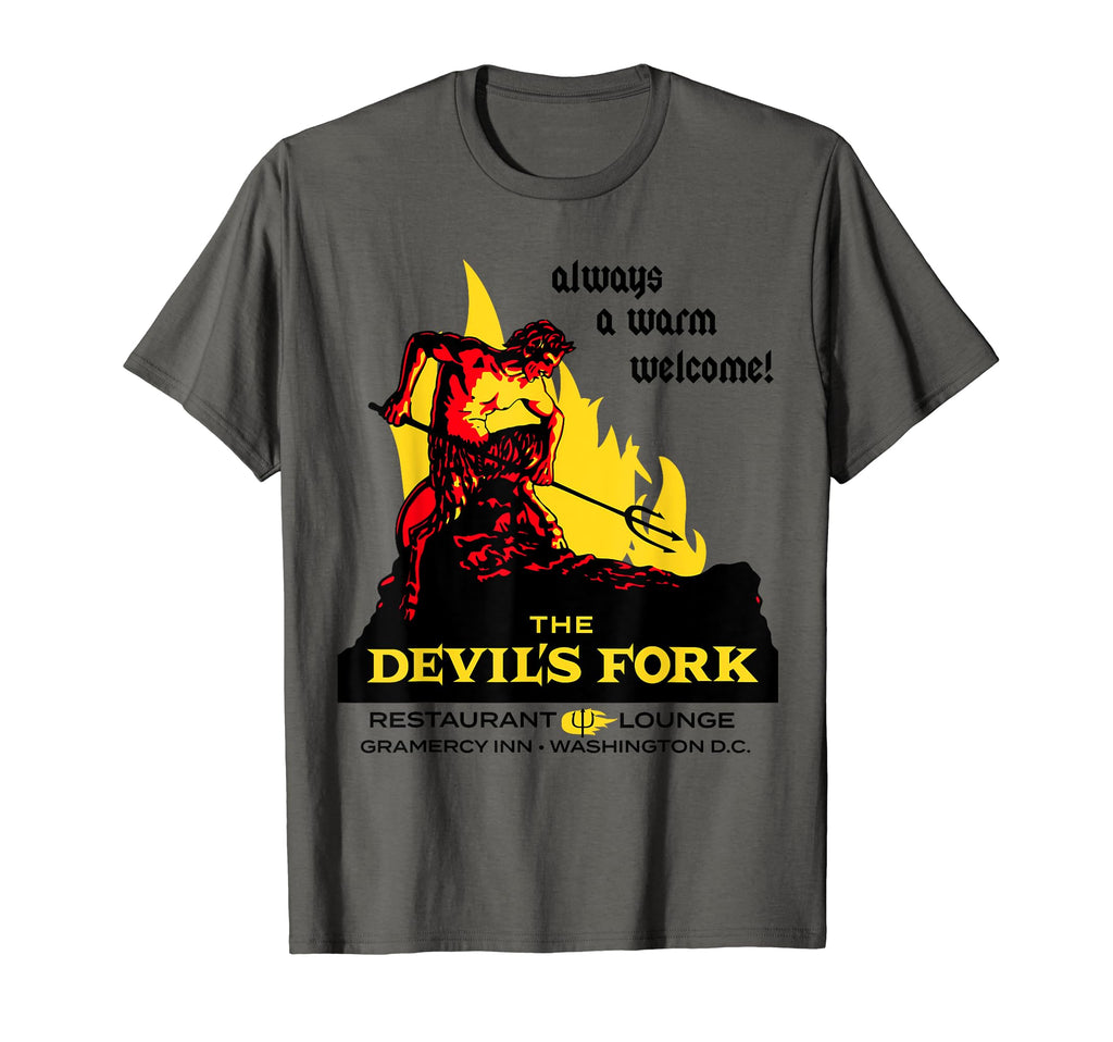 Devils Fork Matchbook Art Restaurant T-Shirt - Trendy Graphic for Adults - T-Shirt, Sweatshirt, Hoodie