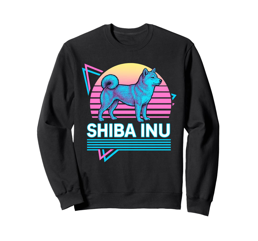 Shiba Inu Synthwave Aesthetic Dog Sweatshirt - Streetwear Style Men Women - T-Shirt, Sweatshirt, Hoodie