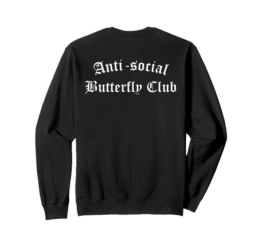Anti Social Butterfly Club Sweatshirt - Trendy Graphic Men Women - T-Shirt, Sweatshirt, Hoodie