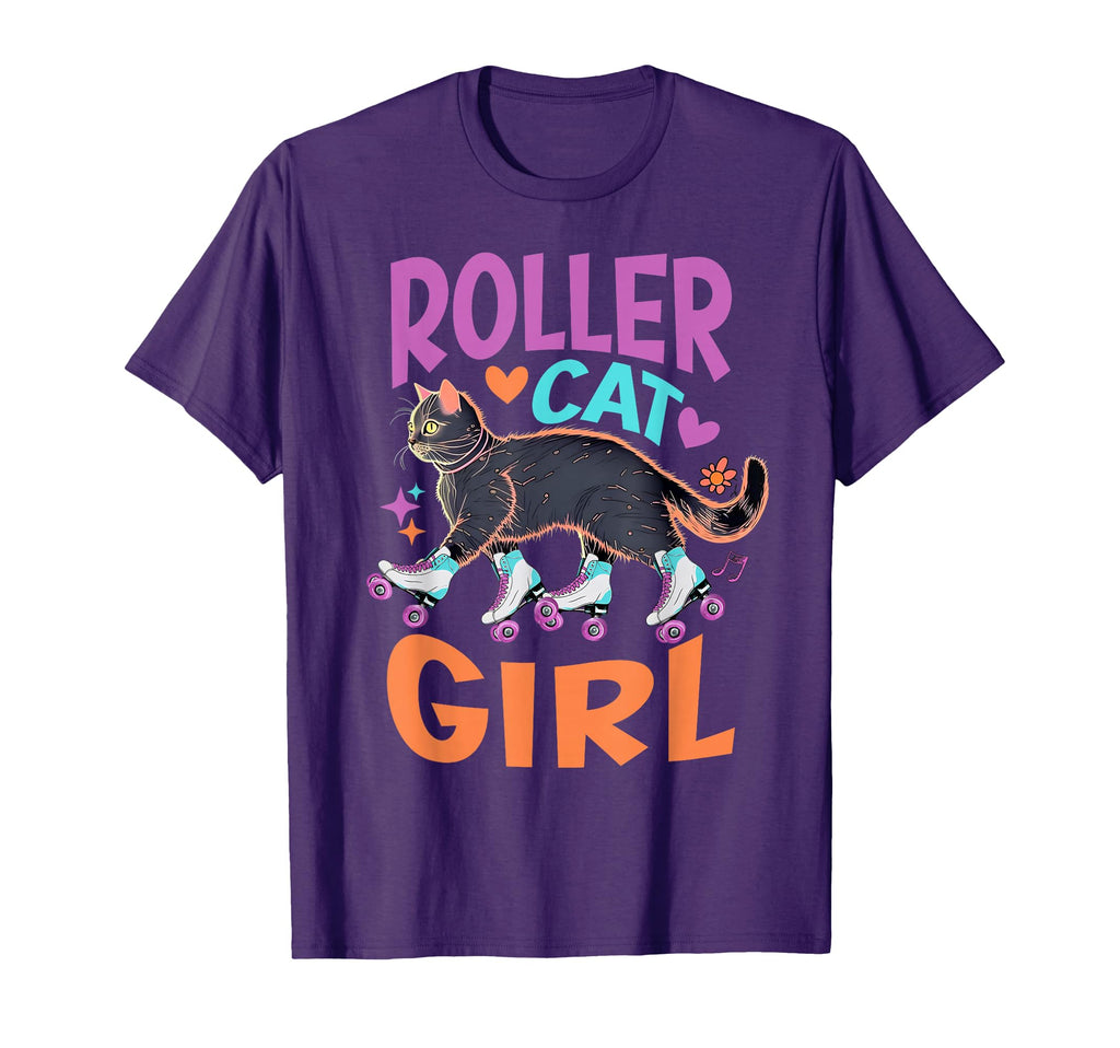 Roller Skating Cat Funny Skaters Skate T-Shirt - Unique Graphic for Adults - T-Shirt, Sweatshirt, Hoodie