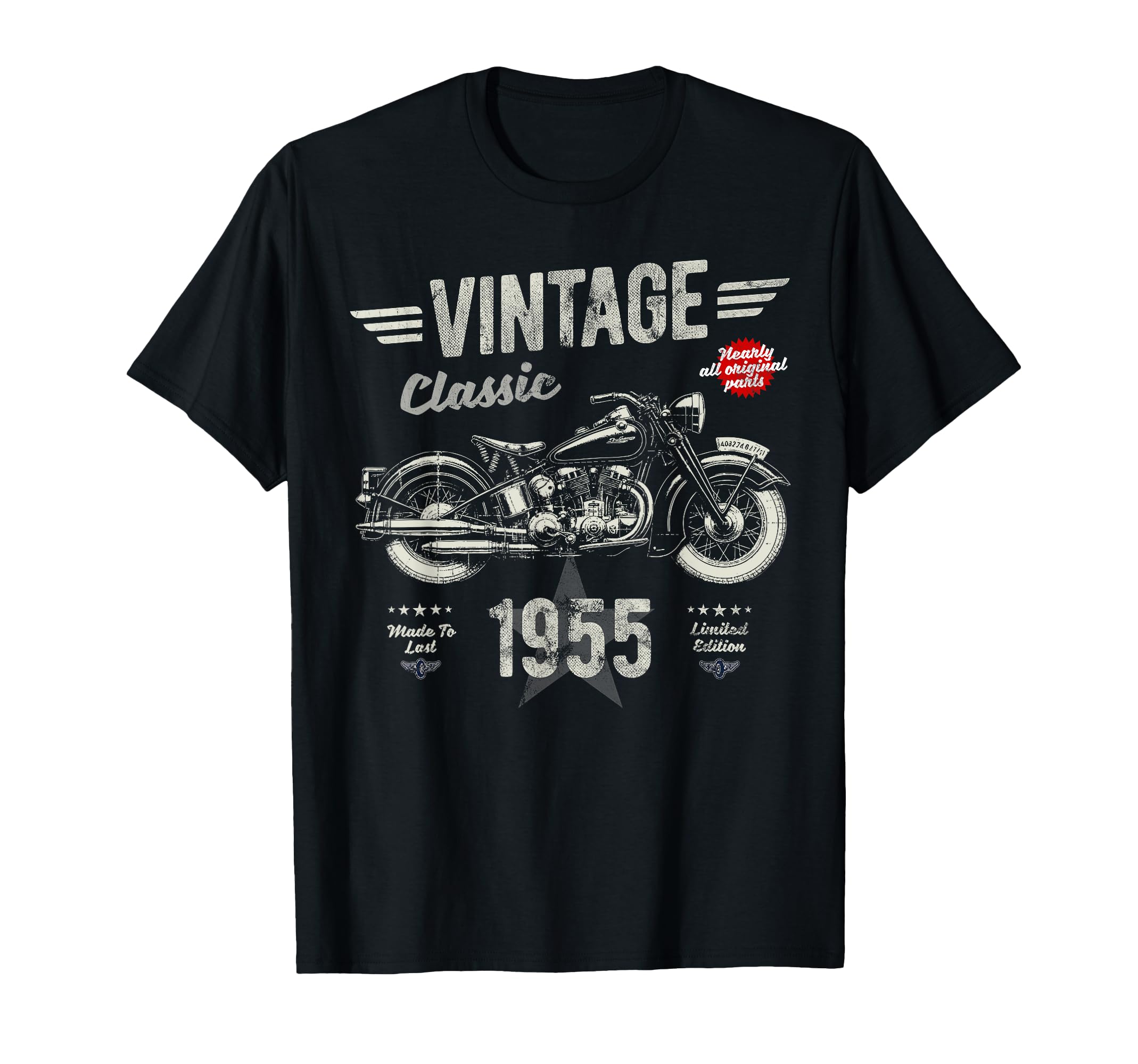 Born 1955 70Th Birthday Motorbike T-Shirt - Aesthetic Graphic for Adults - T-Shirt, Sweatshirt, Hoodie