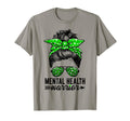 Mental Health Warrior Messy Bun Mental T-Shirt - Novelty Apparel Unisex - T-Shirt, Sweatshirt, Hoodie