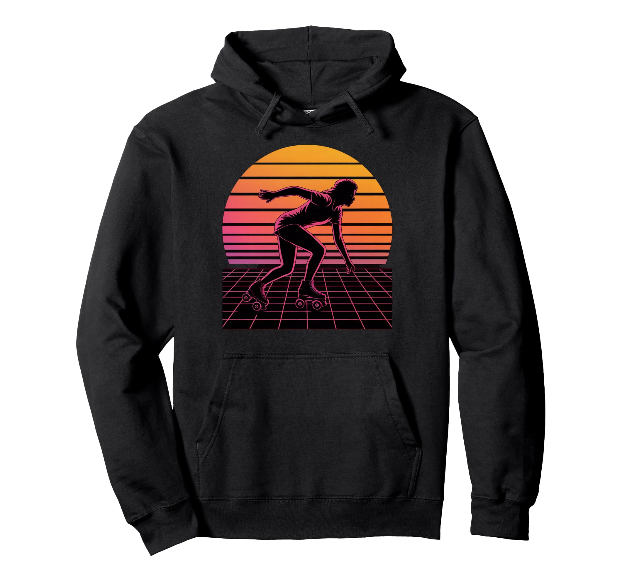 Roller Skater Silhouette Hoodie - Trendy Graphic for Adults - T-Shirt, Sweatshirt, Hoodie