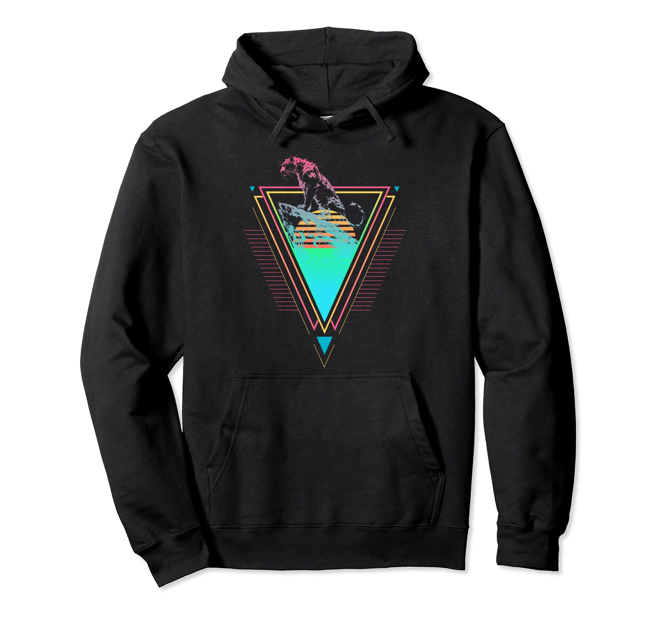 1980S 1990S Synthwave Sibirian Tiger Hoodie - Novelty Apparel Unisex - T-Shirt, Sweatshirt, Hoodie