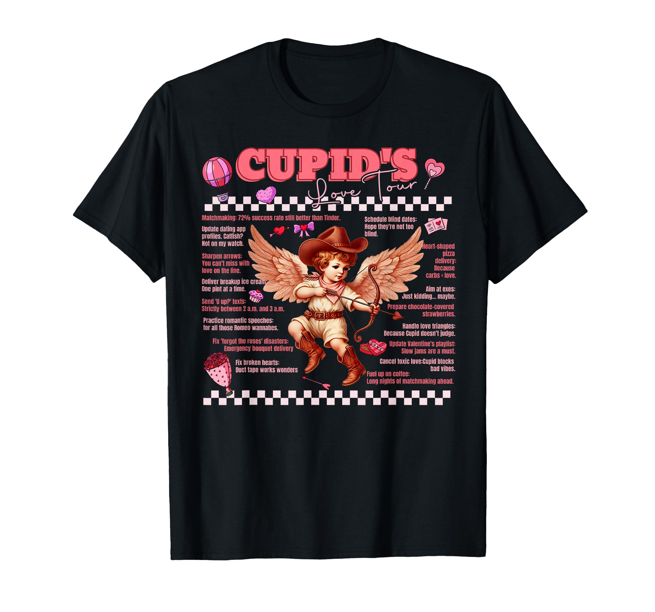Cupids Love Tour Cowboy Cupid Funny T-Shirt - Novelty Apparel Unisex - T-Shirt, Sweatshirt, Hoodie