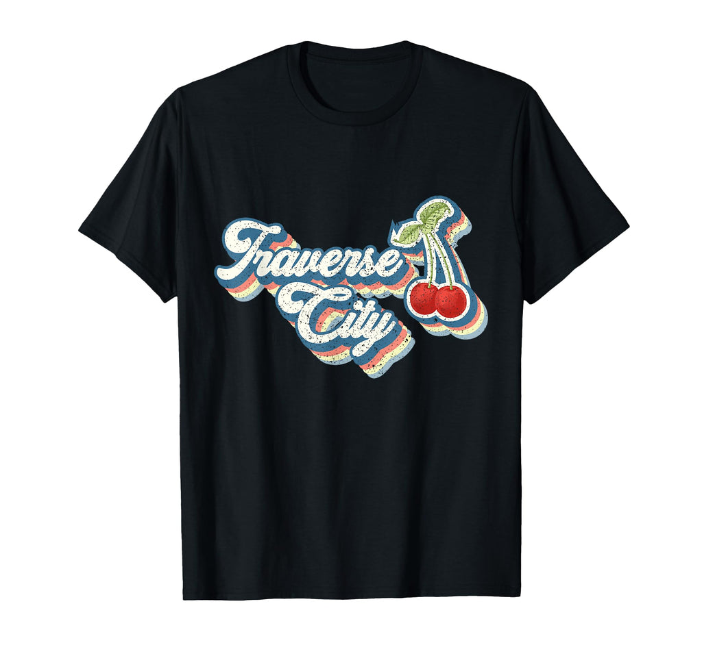 Traverse City 70S 80S Typography And Red T-Shirt - Graphic Print Unisex - T-Shirt, Sweatshirt, Hoodie