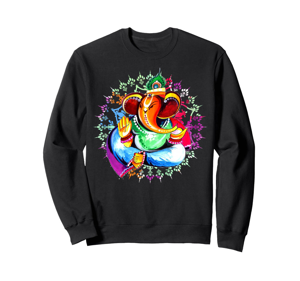 Ganesha Yoga Mandala Meditation Sweatshirt - Novelty Apparel for Adults - T-Shirt, Sweatshirt, Hoodie