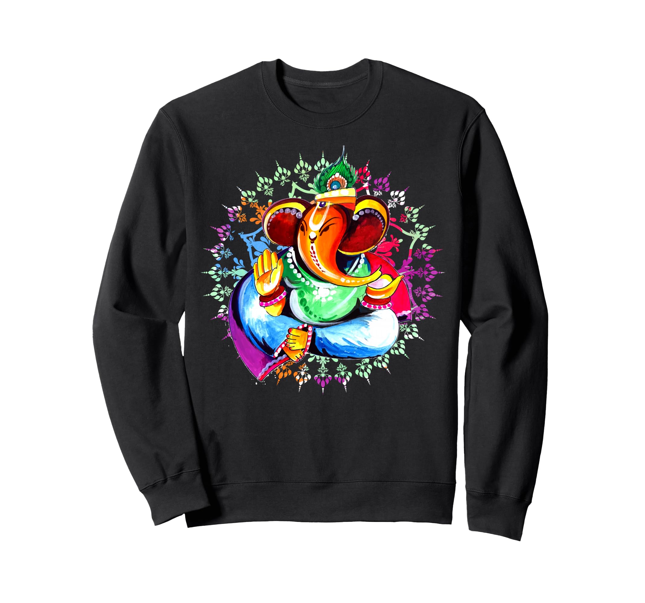 Ganesha Yoga Mandala Meditation Sweatshirt - Novelty Apparel for Adults - T-Shirt, Sweatshirt, Hoodie